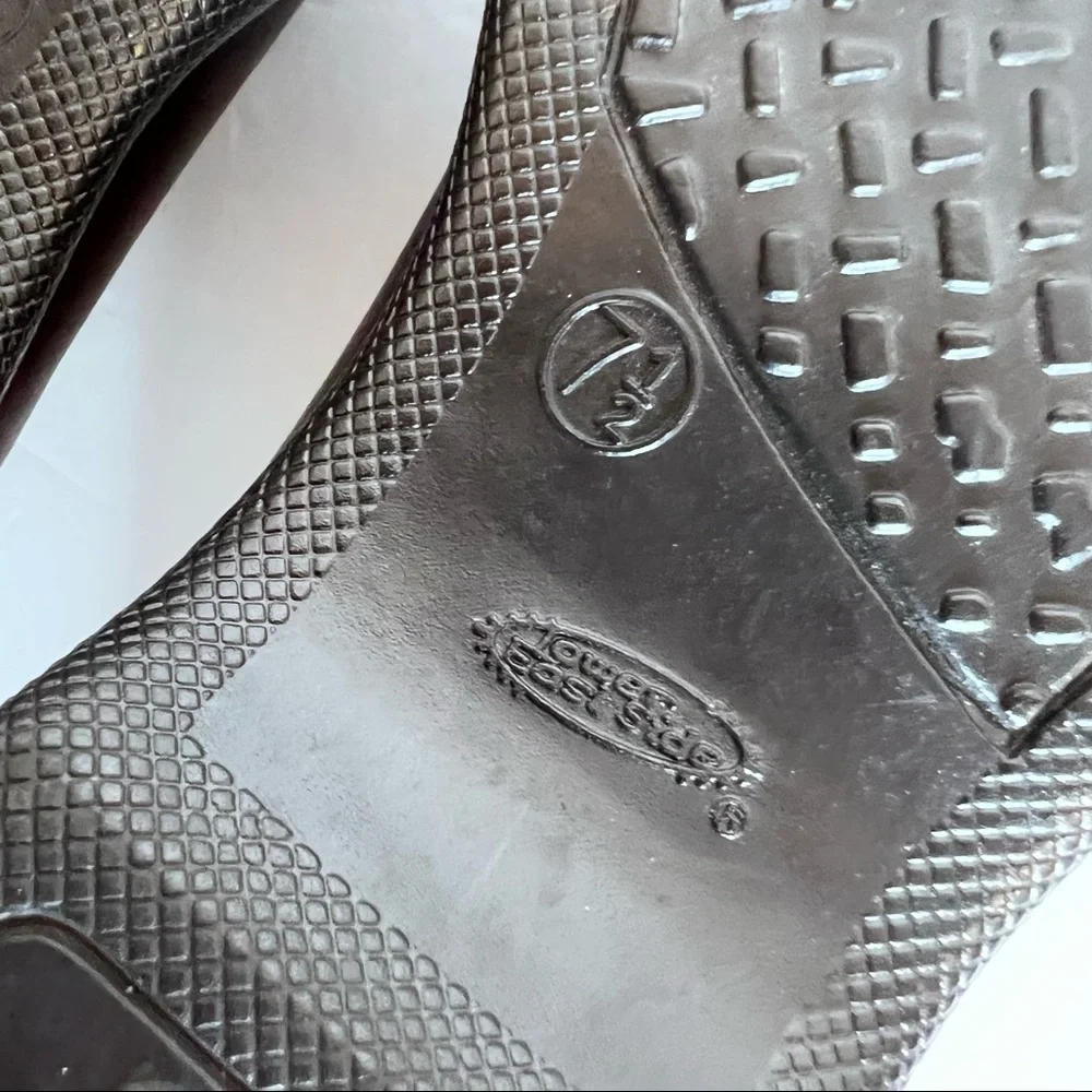 Lower East Side Mary Jane Wedge Platform Strap Loafer size 7.5 Red Brown 90 Vibe - Picture 6 of 13